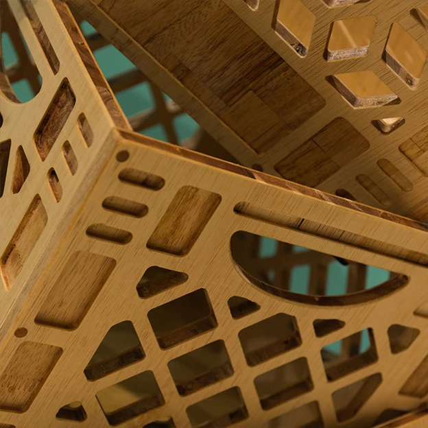 Boîte de rangement rétro en bois