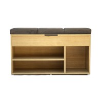Etagère à chaussures d'entrée SKANDY avec espace de rangement Rabattable et coussin rembourré